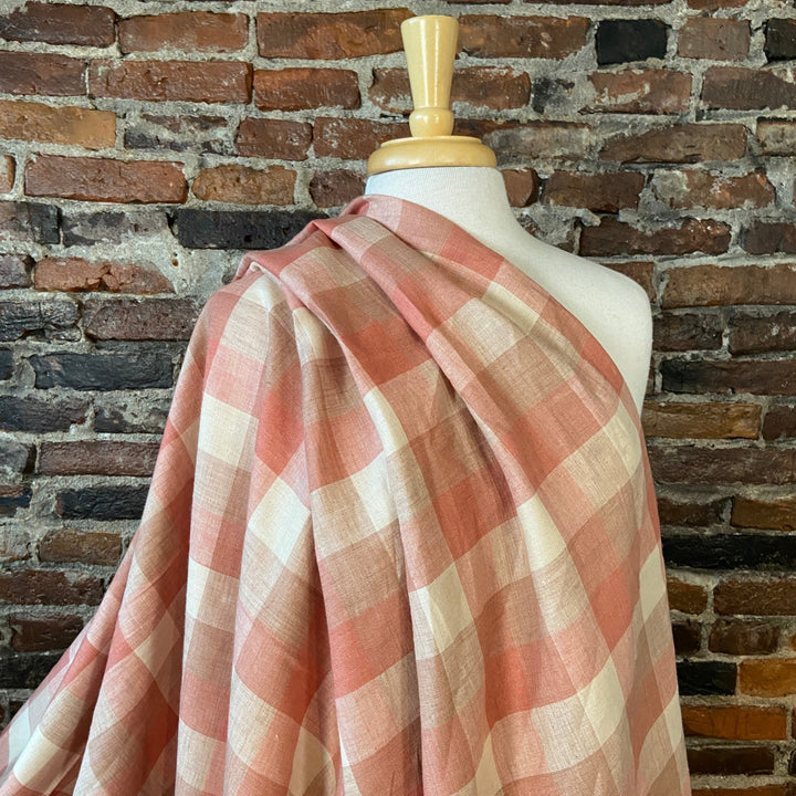 Default 100% Yarn Dyed Linen in Dried Roses