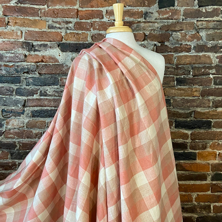 Default 100% Yarn Dyed Linen in Dried Roses