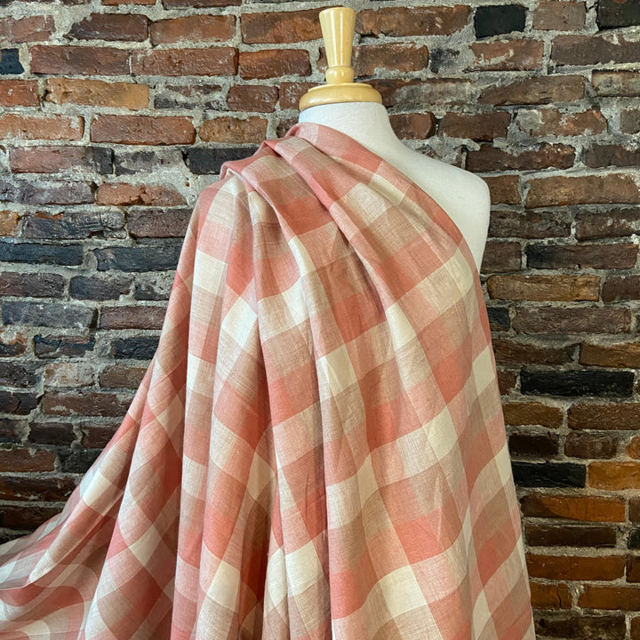 Default 100% Yarn Dyed Linen in Dried Roses