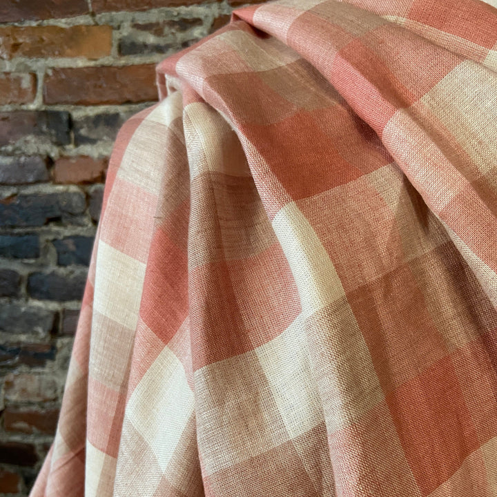 Default 100% Yarn Dyed Linen in Dried Roses