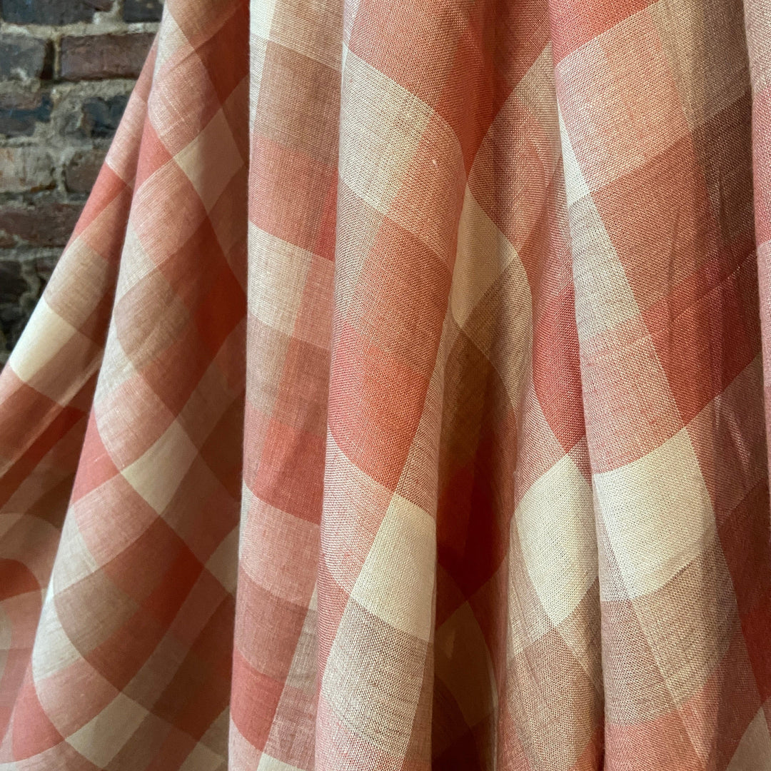 Default 100% Yarn Dyed Linen in Dried Roses