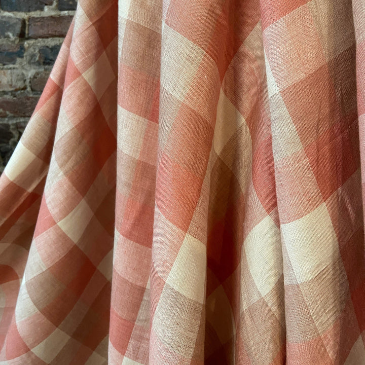 Default 100% Yarn Dyed Linen in Dried Roses