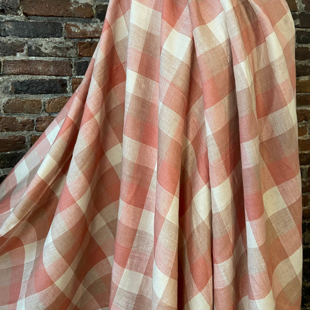 Default 100% Yarn Dyed Linen in Dried Roses