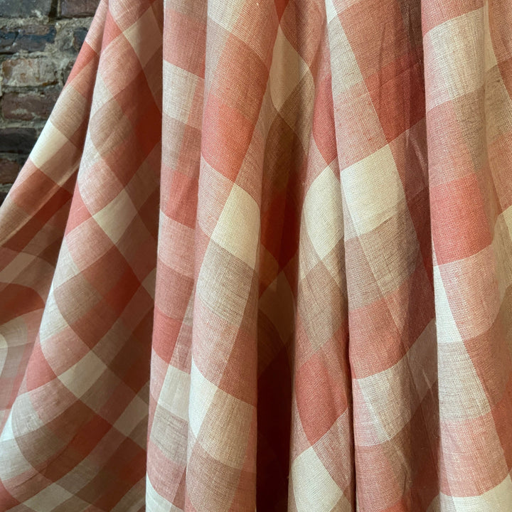 Default 100% Yarn Dyed Linen in Dried Roses