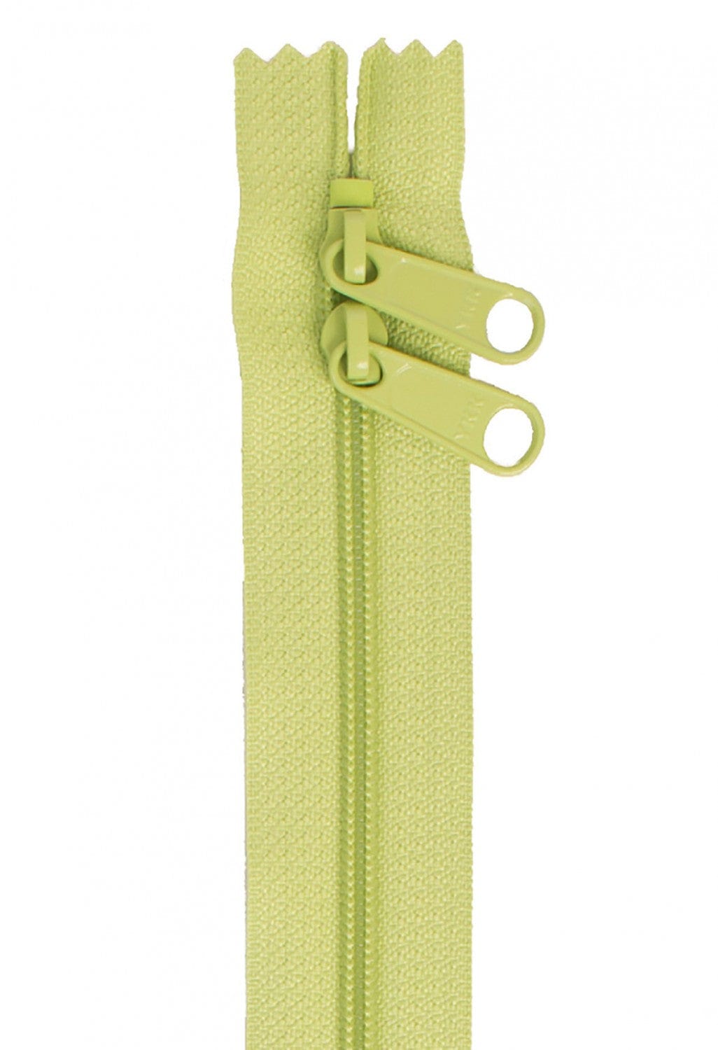 30" Long Double Slide Handbag Zipper in Chartreuse