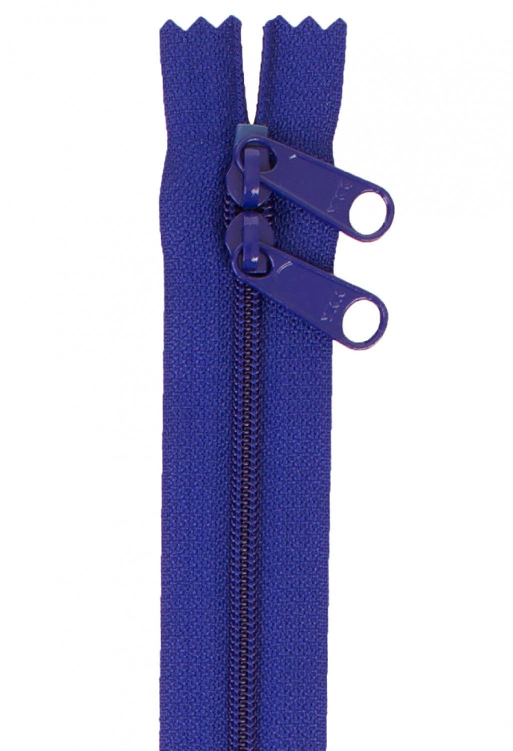 30" Long Double Slide Handbag Zipper in Cobalt