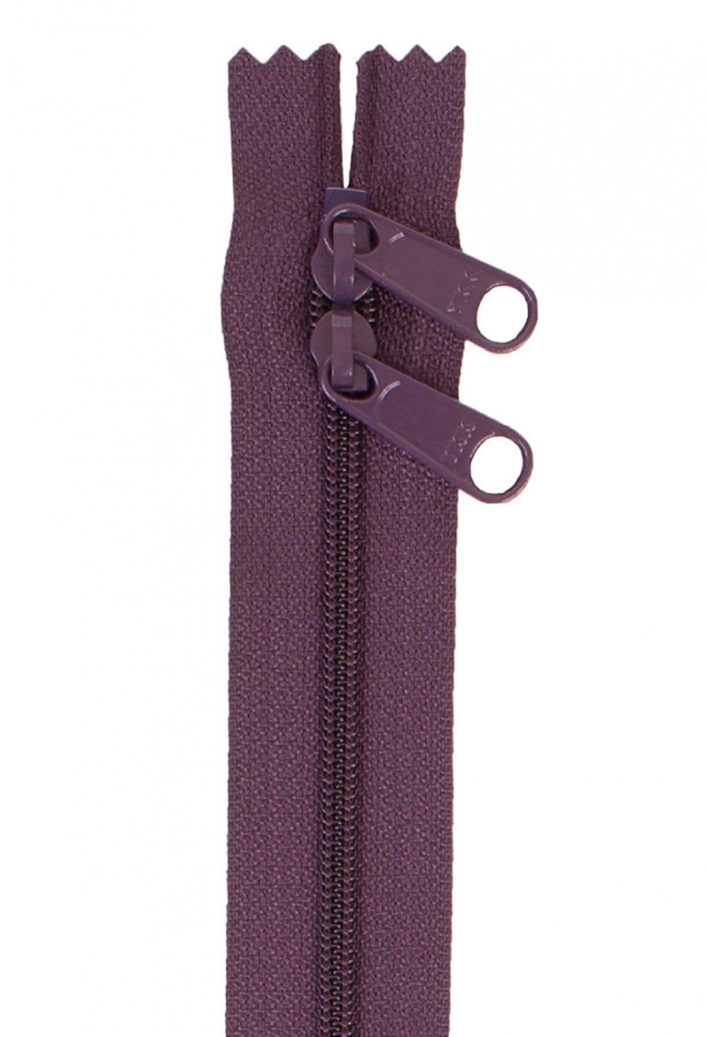 30" Long Double Slide Handbag Zipper in Eggplant