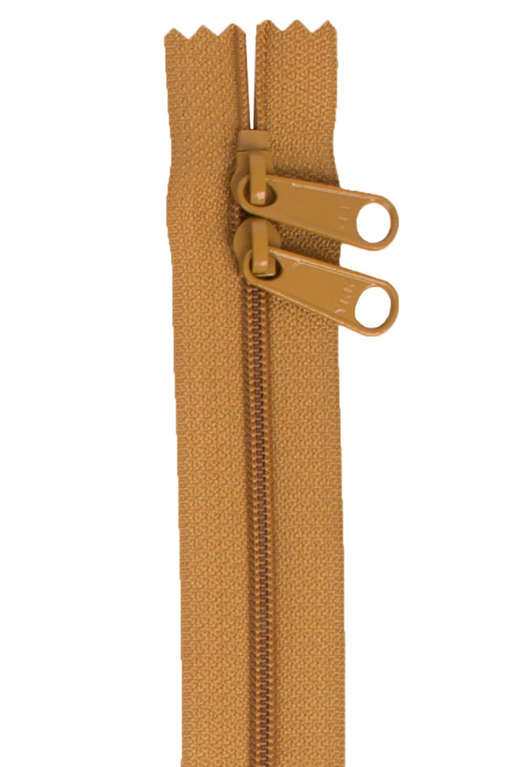 30" Long Double Slide Handbag Zipper in Golden Brown