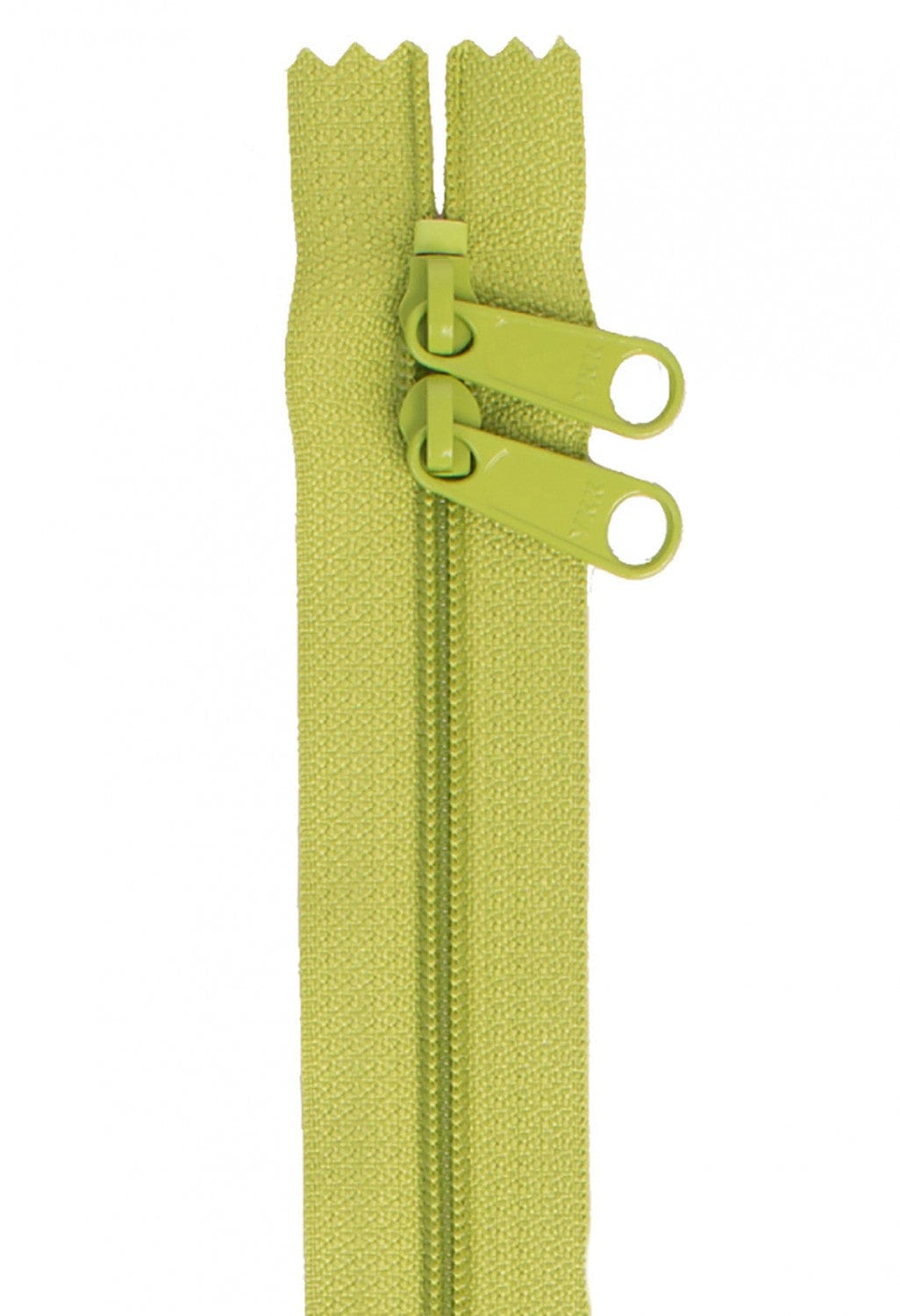 30" Long Double Slide Handbag Zipper in Green Apple