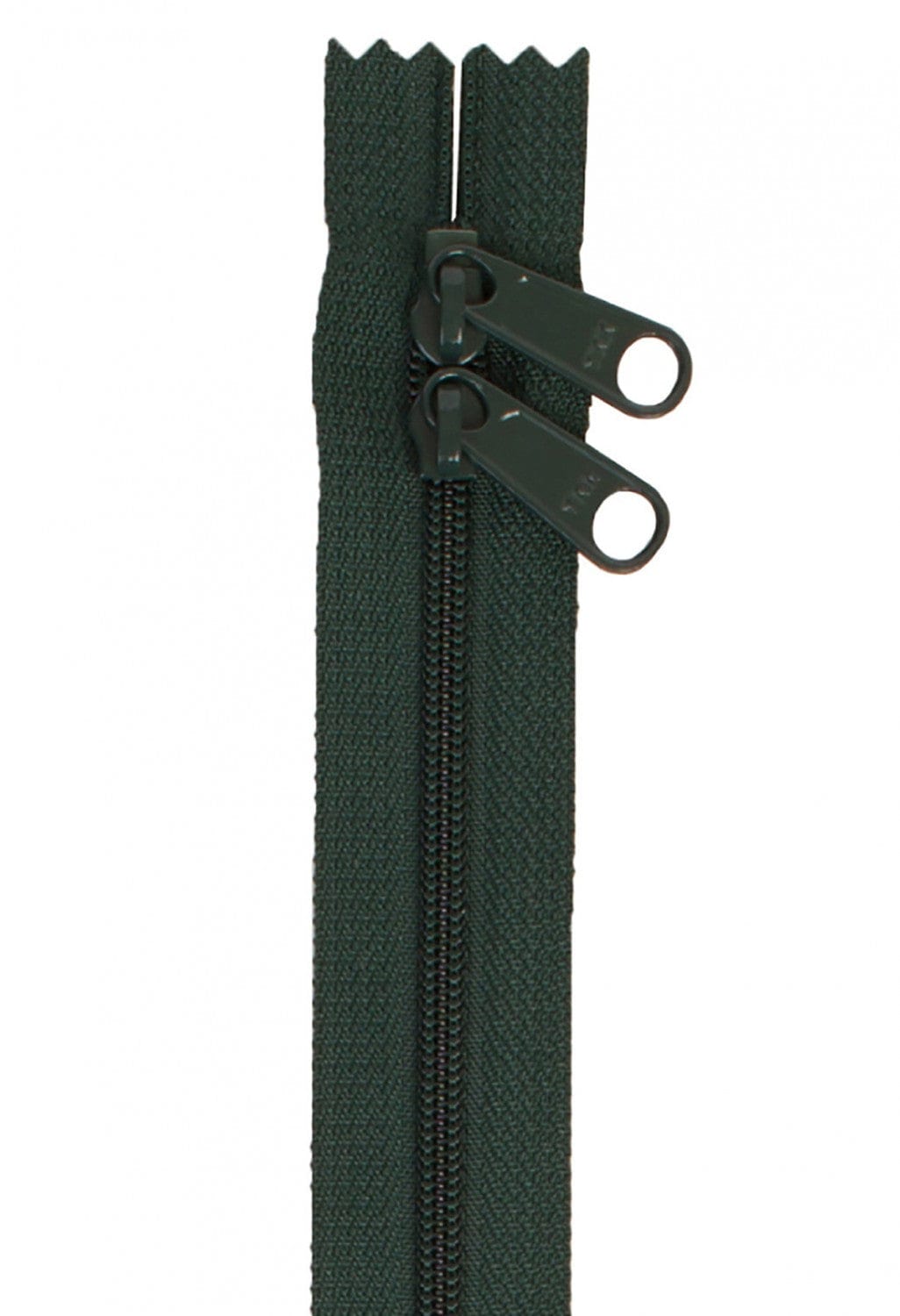 30" Long Double Slide Handbag Zipper in Hemlock