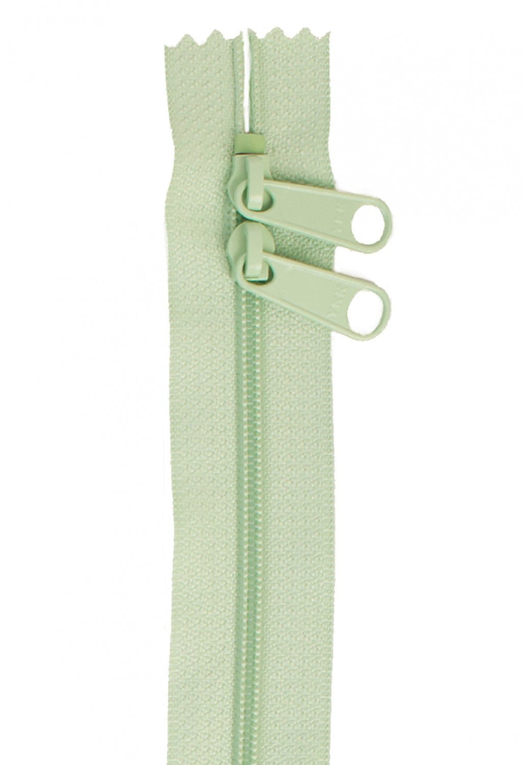 30" Long Double Slide Handbag Zipper in Light Mint