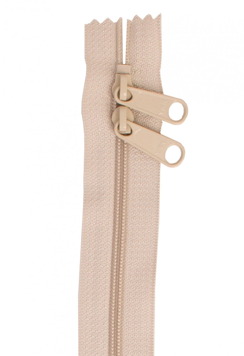 30" Long Double Slide Handbag Zipper in Natural