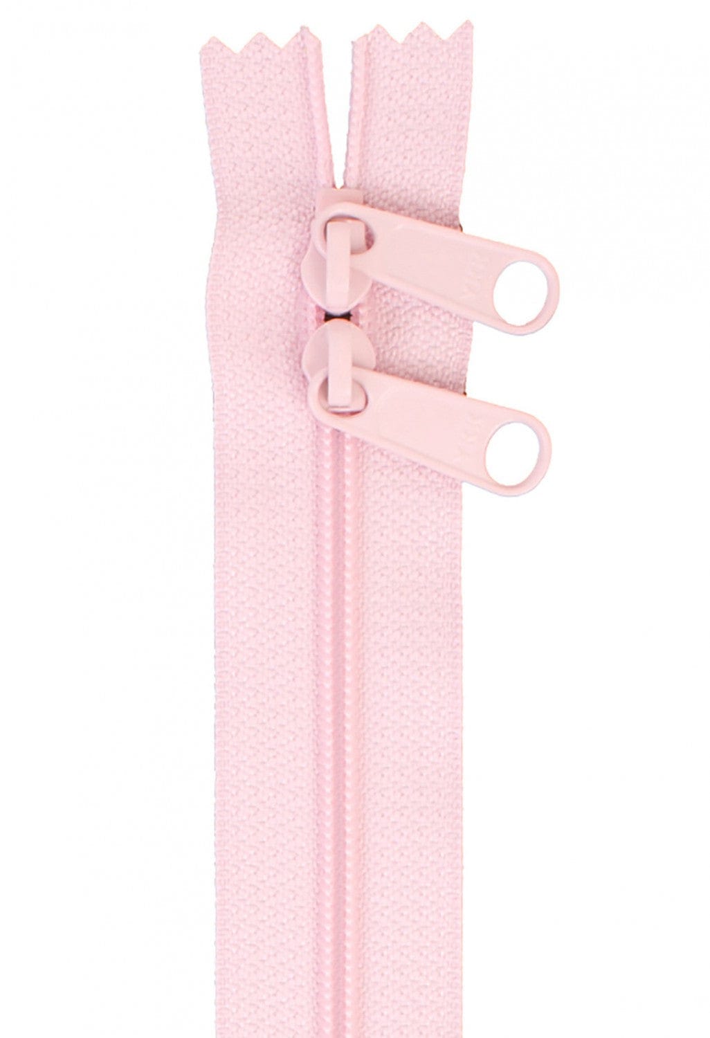 30" Long Double Slide Handbag Zipper in Pale Pink