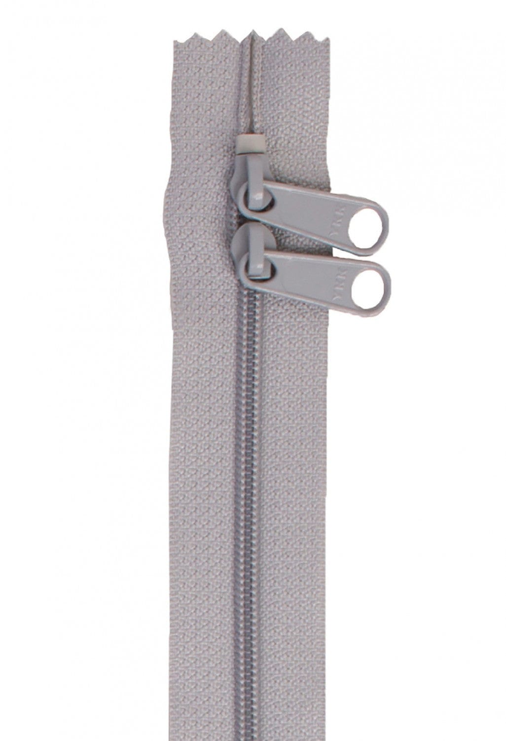 30" Long Double Slide Handbag Zipper in Pewter