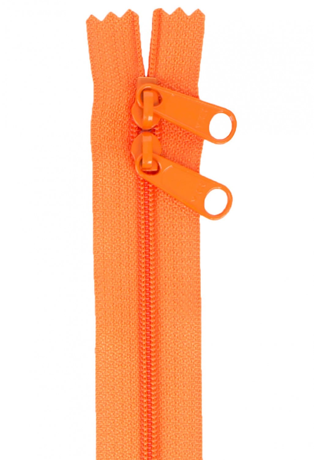 30" Long Double Slide Handbag Zipper in Pumpkin