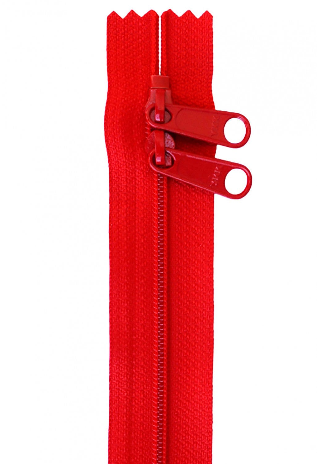 30" Long Double Slide Handbag Zipper in Red