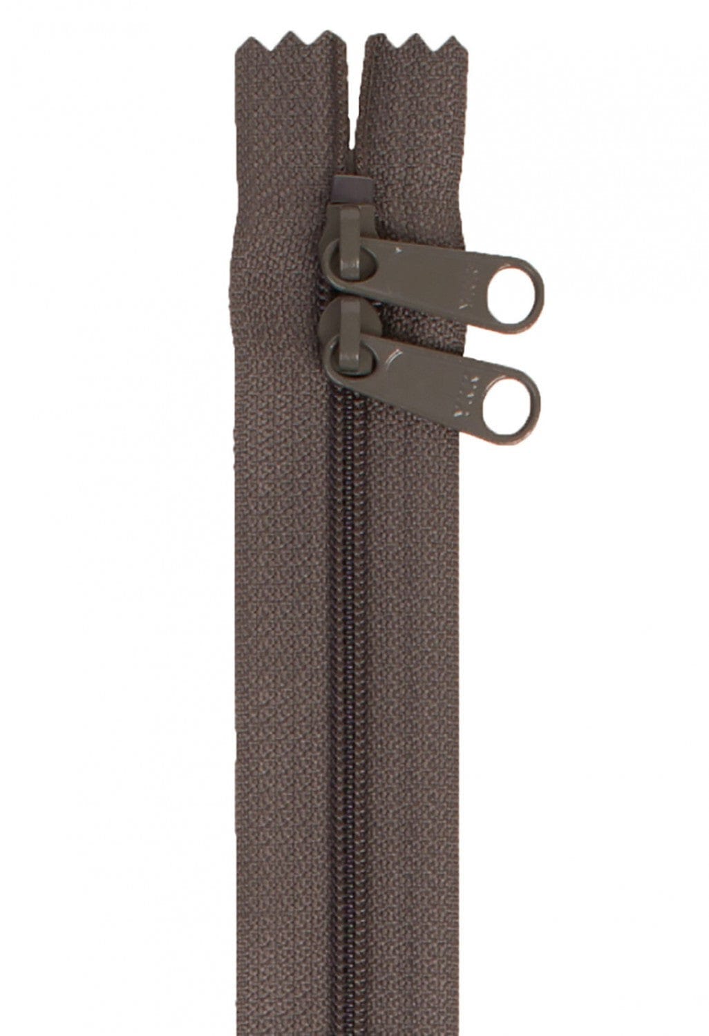 30" Long Double Slide Handbag Zipper in Slate Gray