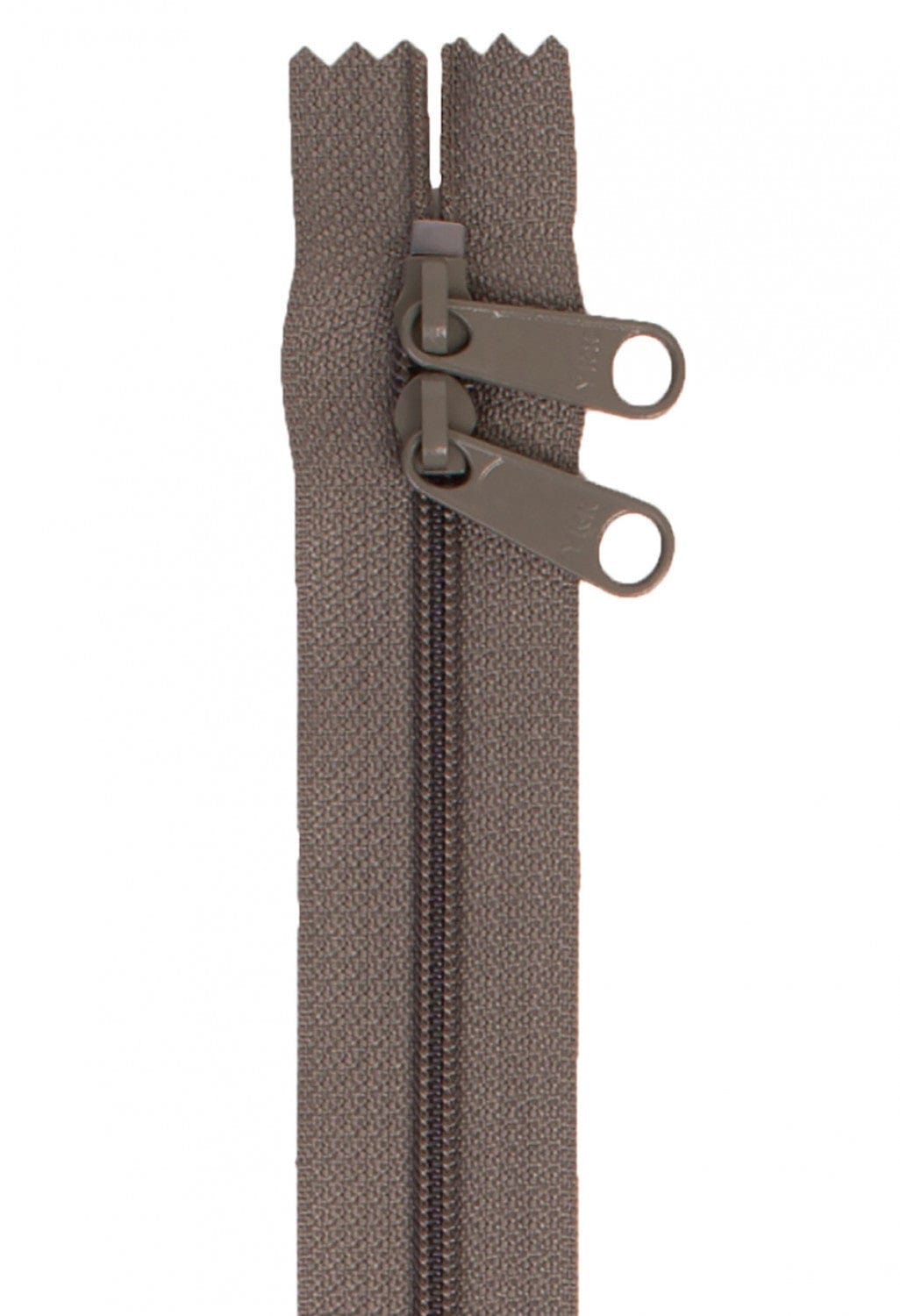 30" Long Double Slide Handbag Zipper in Taupe