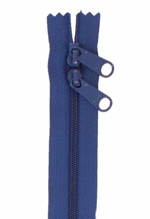 30" Long Double Slide Handbag Zipper in Union Blue