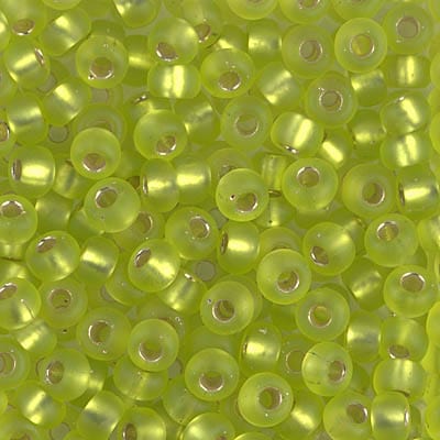 Default 6/0 - Miyuki Seed Beads - Matte Silverlined - Chartreuse - 6-14F