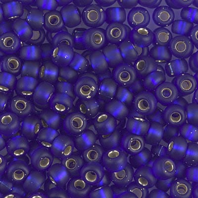 Default 6/0 - Miyuki Seed Beads - Matte Silverlined - Cobalt - 6-20F