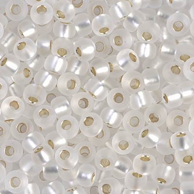Default 6/0 - Miyuki Seed Beads - Matte Silverlined - Crystal - 6-1F