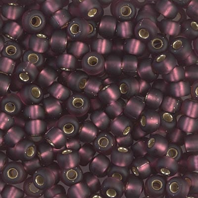 Default 6/0 - Miyuki Seed Beads - Matte Silverlined - Dark Smoky Amethyst - 6-13F