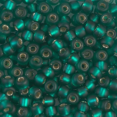 Default 6/0 - Miyuki Seed Beads - Matte Silverlined - Emerald - 6-17F