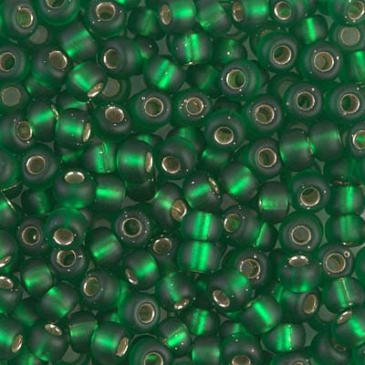 Default 6/0 - Miyuki Seed Beads - Matte Silverlined - Green - 6-15F