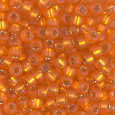 Default 6/0 - Miyuki Seed Beads - Matte Silverlined - Orange - 6-8F