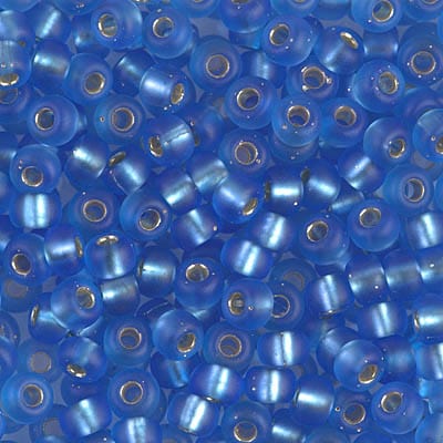 Default 6/0 - Miyuki Seed Beads - Matte Silverlined - Sapphire - 6-19F
