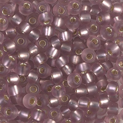 Default 6/0 - Miyuki Seed Beads - Matte Silverlined - Smoky Amethyst - 6-12F
