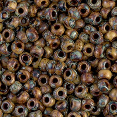 Default 6/0 - Miyuki Seed Beads - Opaque Brown Picasso - 6-4517