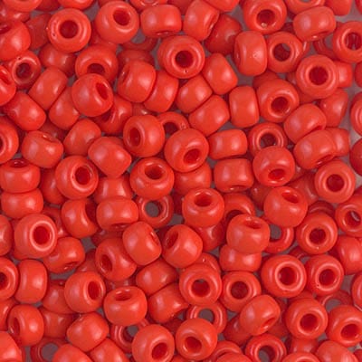 Default 6/0 - Miyuki Seed Beads - Opaque Solid - Vermilion Red - 6-407