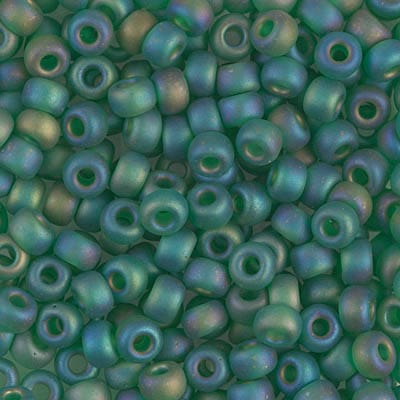 Default 6/0 - Miyuki Seed Beads - Transparent Matte AB - Green - 6-146FR