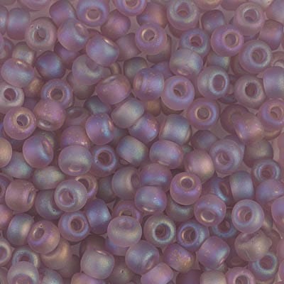 Default 6/0 - Miyuki Seed Beads - Transparent Matte AB - Smoky Amethyst - 6-142FR