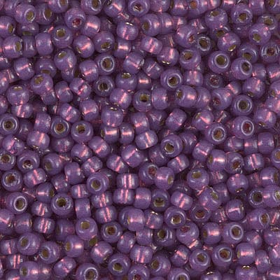 Default 8/0 - Miyuki Glass Seed Beads - Duracoat Dyed Silverlined - Dark Lilac - 8-4248