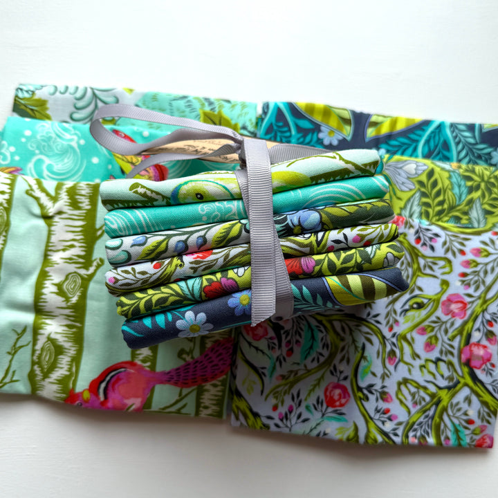 Full Moon Forest II FQ Bundle in Green & Blue - 6 FQs - Tula Pink