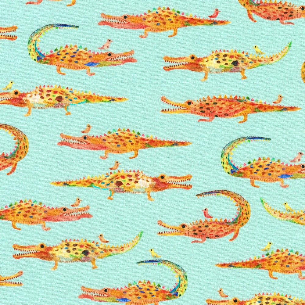 Alligator in Aqua - Flora & Fun - Robert Kaufman