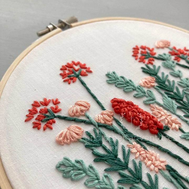 Default And Other Adv. Embroidery Kit Meadow Coral + Mint