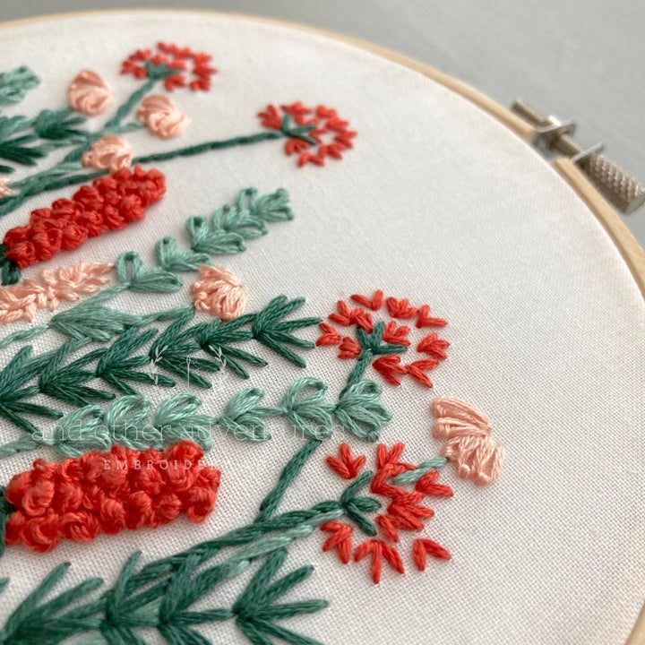 Default And Other Adv. Embroidery Kit Meadow Coral + Mint