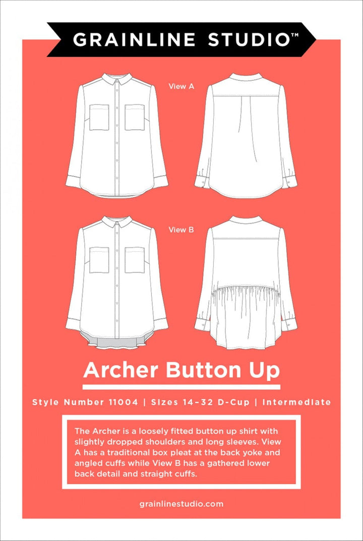 Default Archer Shirt - Grainline Studio - Sizes 14-32