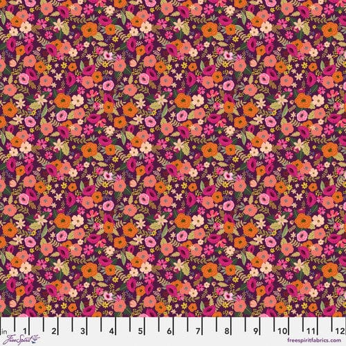 Autumn Garden in Eggplant - Autumn Friends - Mia Charro