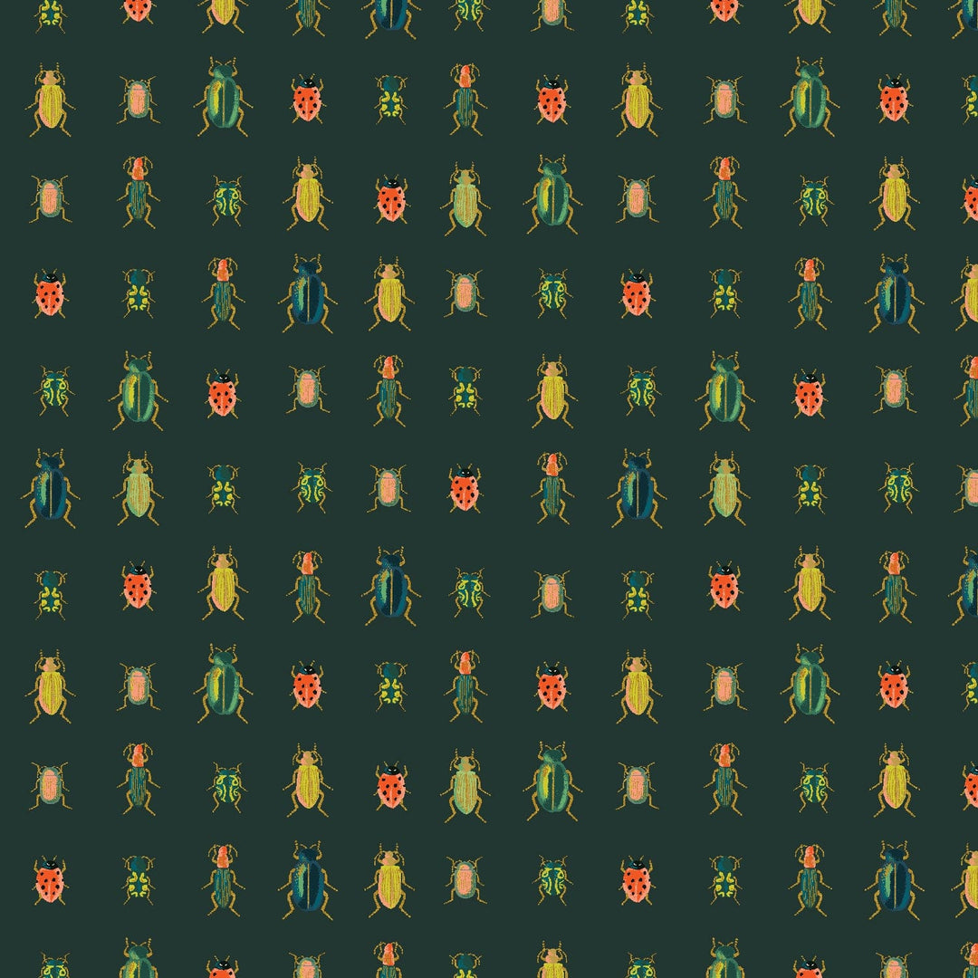 Default Beetles & Bugs in Hunter Metallic - Curio - Rifle Paper Co.