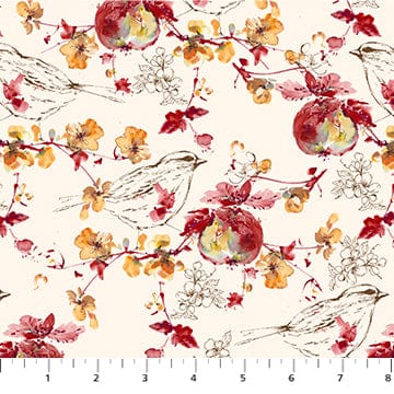 Default Birds & Apples on Cream - Blooming Memories - FIGO