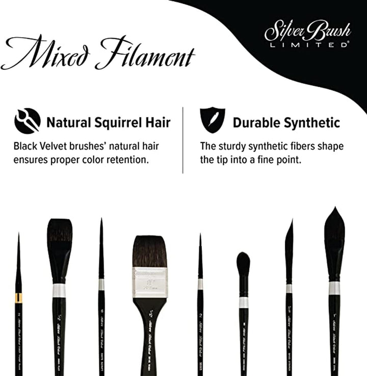 Black Velvet® Script Liner Short Handled Brushes