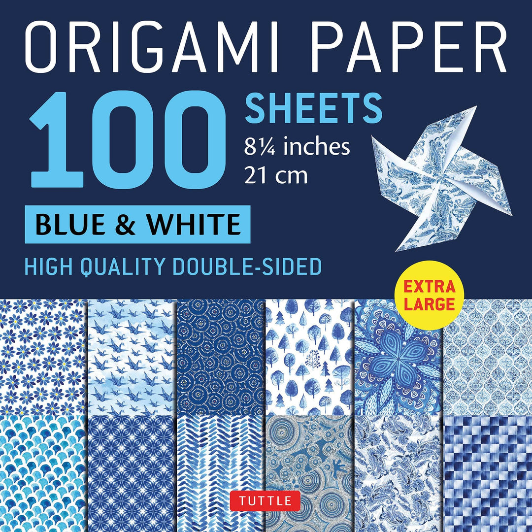 Default Blue and White Origami Paper - 8 1/4" Square - 100 Sheets
