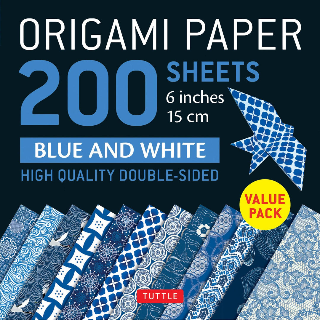 Default Blue and White Pattern Origami Paper - 6" Square - 200 Sheets