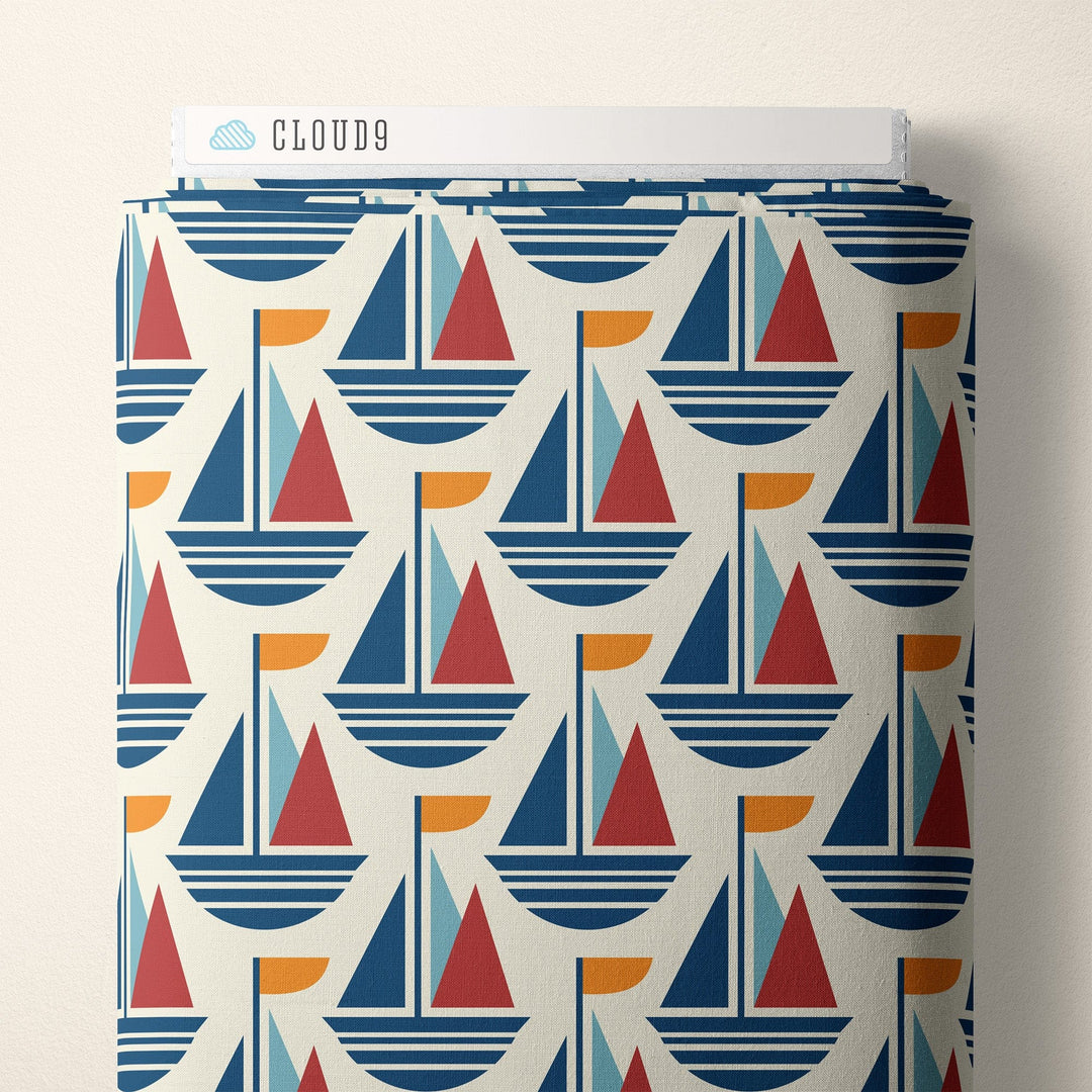 Default Boat on Cream - Ocean Motion CANVAS - Cloud9 Fabrics