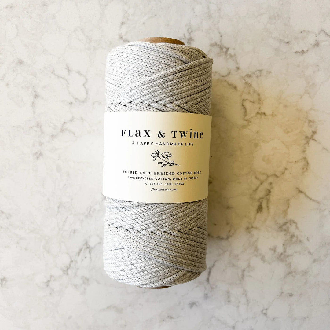 Default Braided Cotton Rope in WINTER - 4 mm - Flax & Twine